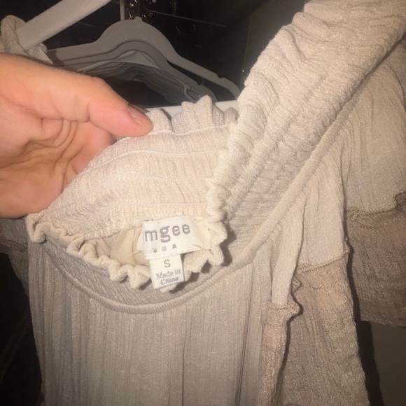 Umgee Cream and Pink Color Block Maxi Dress - Picture 3 of 7